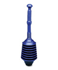 Heavy Duty Toilet Plunger With Long Poly Handle And Six Inch Rubber Cup For Knocking Out Stubborn Clogs Without Any Splash Mess Pro Grade Home Drain Clearing Bad To The Bone Tool in blue