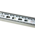 Close-up of zinc-plated 45mm full extension drawer runners with ball bearing rails for kitchen cabinets desks and cupboards