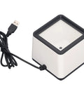 Plug And Play 2D Barcode Scanner For Desktop POS And Retail, Fast Response Barcode Reader, white USB-connected device, no software needed