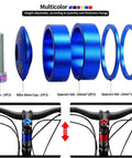 Colorful Headset Spacers And Stem Cap Set For 28.6mm Bike Stem With 2mm, 5mm And 10mm Spacers And Install Screws, Anodized Dope Colorway