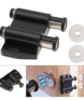 Six Piece Magnetic Push Latch Kit For Cabinet Doors Wardrobe Shutter Cupboard Double Touch Catch installed on wooden cabinet