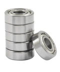 20 Pieces 693ZZ Deep Groove Ball Bearings With Rubber Seals 3x8x4mm High Precision Carbon Steel Mini Bearings stacked.