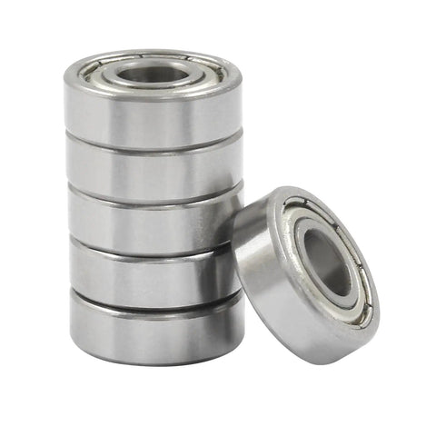 20 Pieces 693ZZ Deep Groove Ball Bearings With Rubber Seals 3x8x4mm High Precision Carbon Steel Mini Bearings stacked.
