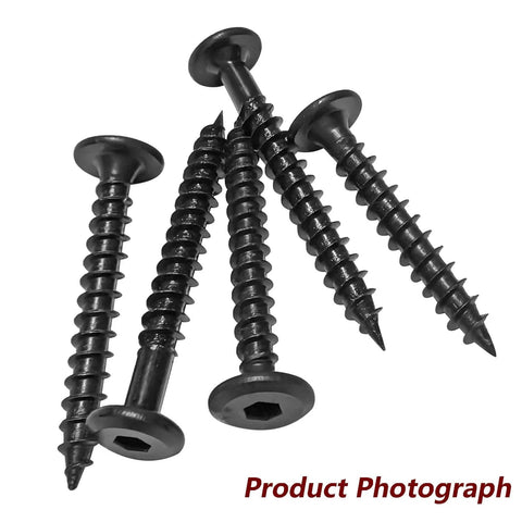 20 Pieces Self Tapping Screws Set Flat Head Hex Socket Cap Screws M6x40mm For Furniture Making And Woodworking Projects Durable Carbon Steel Hardware Built To Last With High Hardness And Strong Load Bearing For Heavy Duty Applications, black screws close-up view
