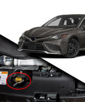Radiator Cap Replacement For Toyota And Lexus Cars Plug And Play Fit OEM Style shown installed on Toyota Camry