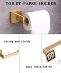 Brushed Gold Stainless Steel 5 Piece Bathroom Hardware Set With 22 Inch Towel Bar And Towel Rack Dope Upgrade For Your Bath Rustproof SUS 304 Accessories Kit toilet paper holder.