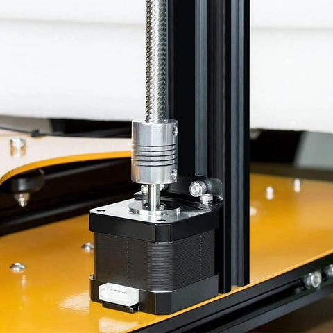 NEMA 17 stepper motor installed in 3D printer for precise motion control, featuring German bearings for high torque and low noise.