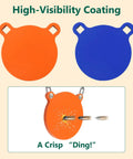 AR500 Steel Target Plates Three Eighths Inch Thick Six Inch Diameter High Vis Blue Gong Target For Range Training And Rifle Practice