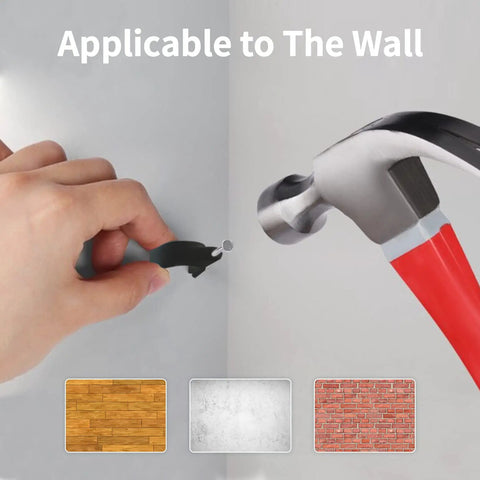 Installing cable clip with steel nail on wall for Ultimate Cable Clips Pack 400 pcs for easy wire wrangling at home office