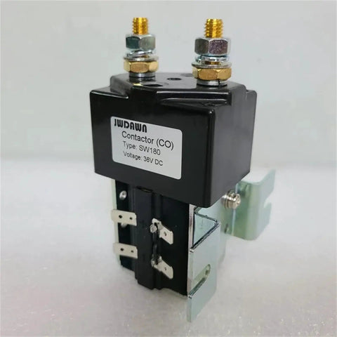 Badass Heavy Duty Dc Contactor Solenoid Relay For Electric Vehicles And Golf Carts Replaces Sw180 36V DC with mounting bracket.