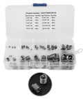 Wire Screw Sleeve Set, 60 Pieces, 304 Stainless Steel Thread Repair Inserts Kit With Plastic Box displayed with assorted sizes in compartments