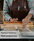 Person using double sided woodworking tape for router templates and CNC projects, heavy duty adhesive, ideal for DIY, on woodwork.