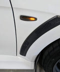 Smoked Amber LED Side Marker Light Assembly on Mitsubishi Lancer Evo X with 36 SMD LEDs and black smoke lens.