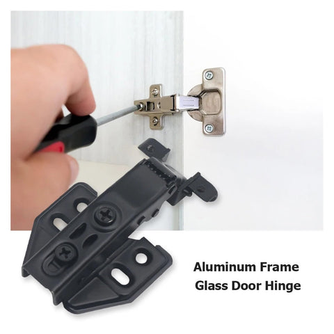 Soft Close Concealed Hinge Set For Cabinets And Cupboards 1 To 3 Pieces Aluminum Frame Glass Doors being installed