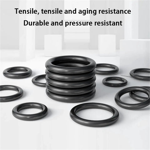 2.4mm O Ring Set Gasket Seal Kit Nitrile Rubber O Rings Assortment For Automotive And Industrial Use High Elasticity And Wear Resistant Seals Great For Replacement In Machinery Automotive Plumbing And Marine Projects Durable Performance black nitrile O-rings stacked