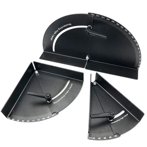 Heavy Duty Adjustable Woodworking Angle Clamp 45 90 180 Degree Protractor Corner Fixture with precise angle measurements.