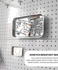 Magnetic Tray Set With Telescoping Magnet Pickup Tool 4 Piece Stainless Steel Round And Rectangular Trays For Screws Nuts Bolts