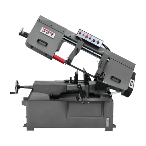 10 By 14 Inch Metal Cutting Horizontal Miter Band Saw With Hydraulic Downfeed Built Tough For Precision Mitering 0 To 45 Degree Tilt 230V And 460V Three Phase Power Heavy Duty Shop Or Industrial Grade For Steel Aluminum