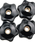 10 Pcs M6 Star Knob Fixtures Tight Handle Nut Through Hole Plastic Knurled Copper Core Knobs For Saw Fence Drilling Machine Lathe