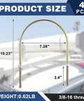 Image showing Four Pack Three Eighths Inch U Bolts With Nuts And Washers Round Zinc Plated Steel U Clamps dimensions and weight