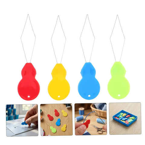 Gourd Shaped Needle Threaders 100 Pack Plastic Threading Tools For Hand Sewing And Embroidery, Effortless Threading, Versatile Use For Travel, Grab And Go DIY Crafts, And Quick Needle Tasks, colorful plastic threaders with wire loops