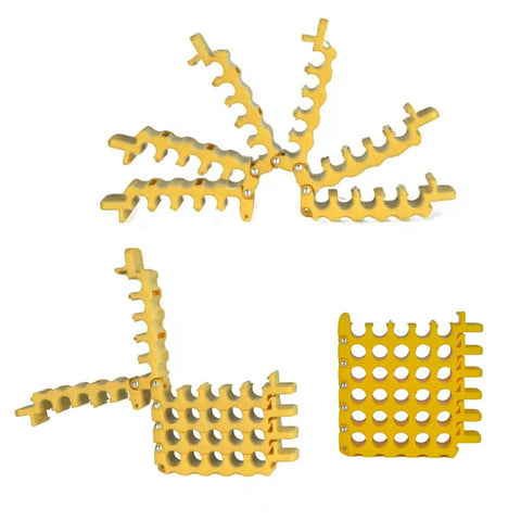 Cat5 And Cat6 Wire Management Comb For Taming That Ethernet Mess In Server Racks While Keeping Your Tech Rig Clean And Totally Pro During Heavy Cable Bundling, yellow plastic, flexible design, 80x80mm.