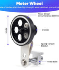 Straight Up Accurate Hella Reliable Digital Length Meter With Simple Controls And Preset Counter For Cable Wire And Fishing Line Tracking In Feet Yards Meters And Inches, rubber meter wheel with encoder and spring bracket.