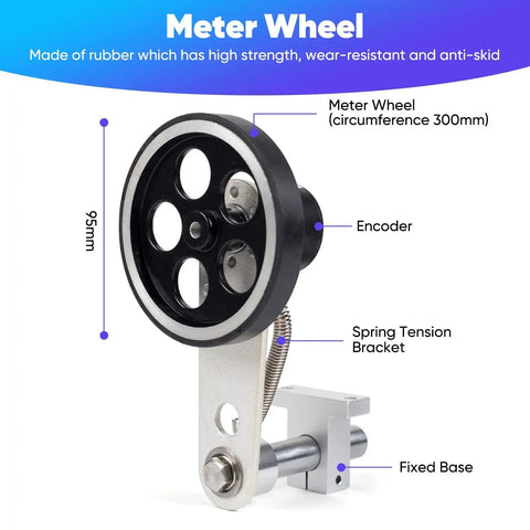 Straight Up Accurate Hella Reliable Digital Length Meter With Simple Controls And Preset Counter For Cable Wire And Fishing Line Tracking In Feet Yards Meters And Inches, rubber meter wheel with encoder and spring bracket.