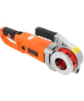 Pro Grade Electric Pipe Threader With 2300W Copper Motor And Six Precision Dies For Half To Two Inch Conduit cuts steel and plastic.