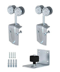 Heavy Duty Galvanized Steel Exterior Sliding Barn Door Roller Kit For Outdoor Use, 450 Lb Capacity Rollers, 2 Pack, Anti Corrosion