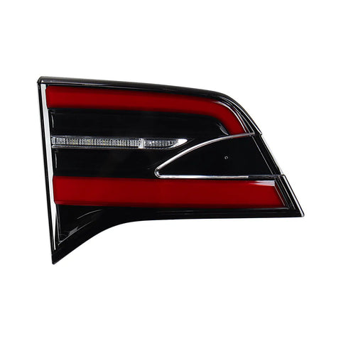 Top Shelf Tail Light Set For 2016 To 2020 Tesla Model X Left Right Inner Pair Rear Side Lamps with red and chrome details.