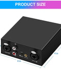 Ground Loop Noise Isolator For XLR TRS RCA 3.5mm Audio Interfaces, black box with input ports and gold coating, 4x4x1.73 in.