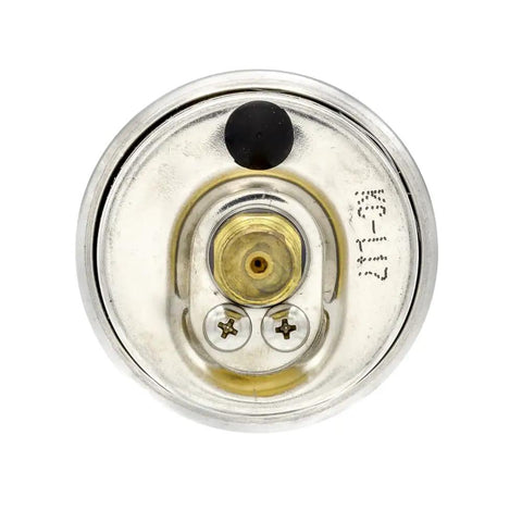 Back view of Liquid Filled Center Back Mount Pressure Gauge With 1.5 Inch Dial And 1 8th Inch NPT Connection Stainless Steel Case And Bezel