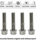 Four titanium studs from the Titanium Stud Bolt Nut Kit For Harley Sportster 883 1200 Dyna Softail Electra Glide Road Glide