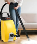 CUTPOY 2500W Handheld Steam Cleaner High Pressure Pressurized Steamer For Kitchen Grout Tile Bathroom Car Detailing Portable Deep Cleaning Machine With 3.5L Water Tank Powerful Hot Steam Remove Grease And Grime Fast in use, cleaning floor.