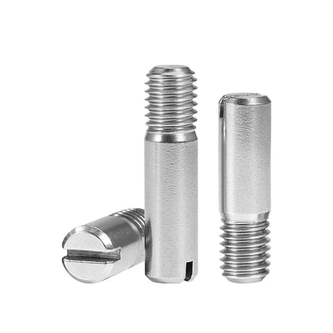 Stainless Steel Slotted Cylindrical Pin Dowel Set, 5 Pcs, Threaded Male Locating Pins M2 To M8, 14mm Diameter, 304 Grade