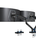 Heavy Duty Dual Monitor Arm For Ultrawide Screens 17 To 45 Inch, black, supports dual displays, adjustable mount.