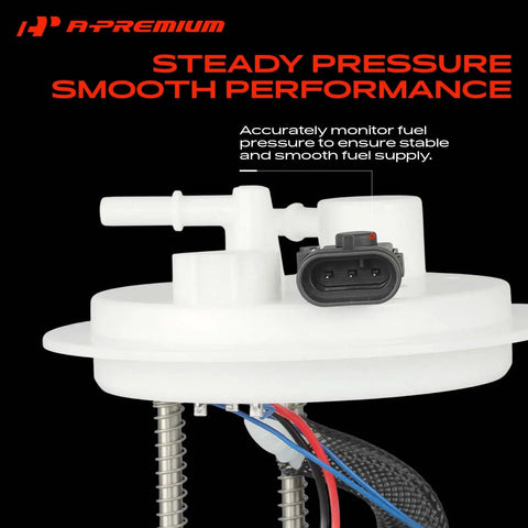Heavy Duty Electric Fuel Pump Module Assembly With Integrated Pressure Sensor Fits Hyundai Sonata 2006 Through 2010 top view with connector and wiring.