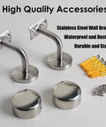 Stainless steel wall brackets and accessories for Heavy Duty 20 Foot Red PVC Railing Spindle With Non Slip Surface And Wall Mount Brackets.
