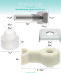 Shower Door Repair Kit With Pivot Pins And Bushings For Framed And Swing Doors sizes shown