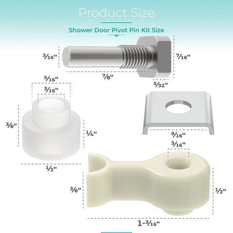Shower Door Repair Kit With Pivot Pins And Bushings For Framed And Swing Doors sizes shown