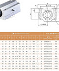 Diagram and specifications for 8mm Linear Motion Rail Kit 39.37 Inch 1000mm With 2 Shaft Rods 4 SCS8UU Bearings And 4 SK8 Aluminum Rail Supports