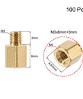 Brass Hex PCB Spacer Standoff M3 By 6Mm And 3Mm Male Female For FPV Drone Quadcopter Computer And Circuit Board Durable Corrosion Resistant Hardware
