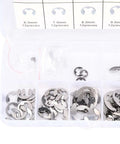 120 Piece Stainless Steel Snap Ring Set For Shaft Positioning And Engine Piston Connecting Rods E Type Retaining Rings Assortment Fits Shafts