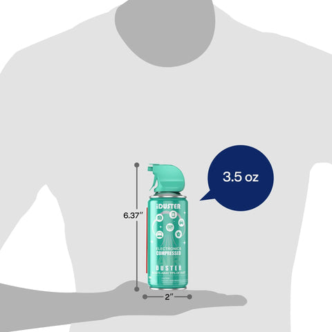 Illustration of a 3.5 oz Powerful Air Duster for Computers and Keyboards Compact 3.5oz Can Quick Dusting For Tight Corners
