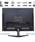 Back view of 18.5 Inch CCTV Monitor 16 By 9 Screen for Home Security All Day Everyday 24 Seven Operation with multiple inputs and VESA mount