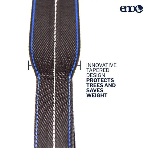 Atlas XL Hammock Suspension System With Wide Tree Straps shows innovative tapered design for tree protection.