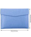 Durable PU Leather A4 File Folder Waterproof Document Holder With Snap Closure Blue