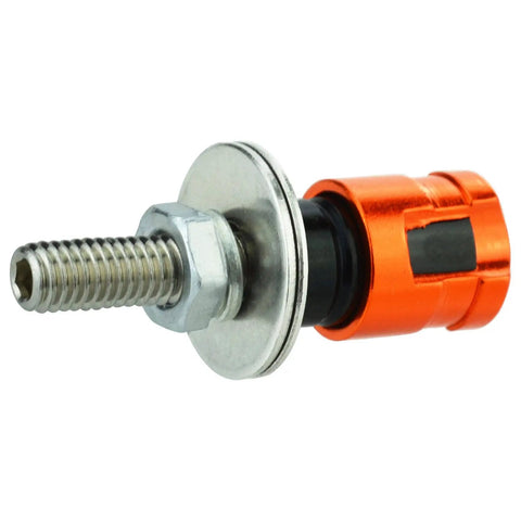 Rust Proof Aluminum License Plate Screws Kit With Accessories 4 Pack For Cars Trucks And Motorcycles Orange close-up view