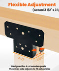 8 Pack Heavy Duty 4x4 3-Way T Brackets For Wood Posts To Beams, Adjustable Steel T Shaped Connectors For Pergolas